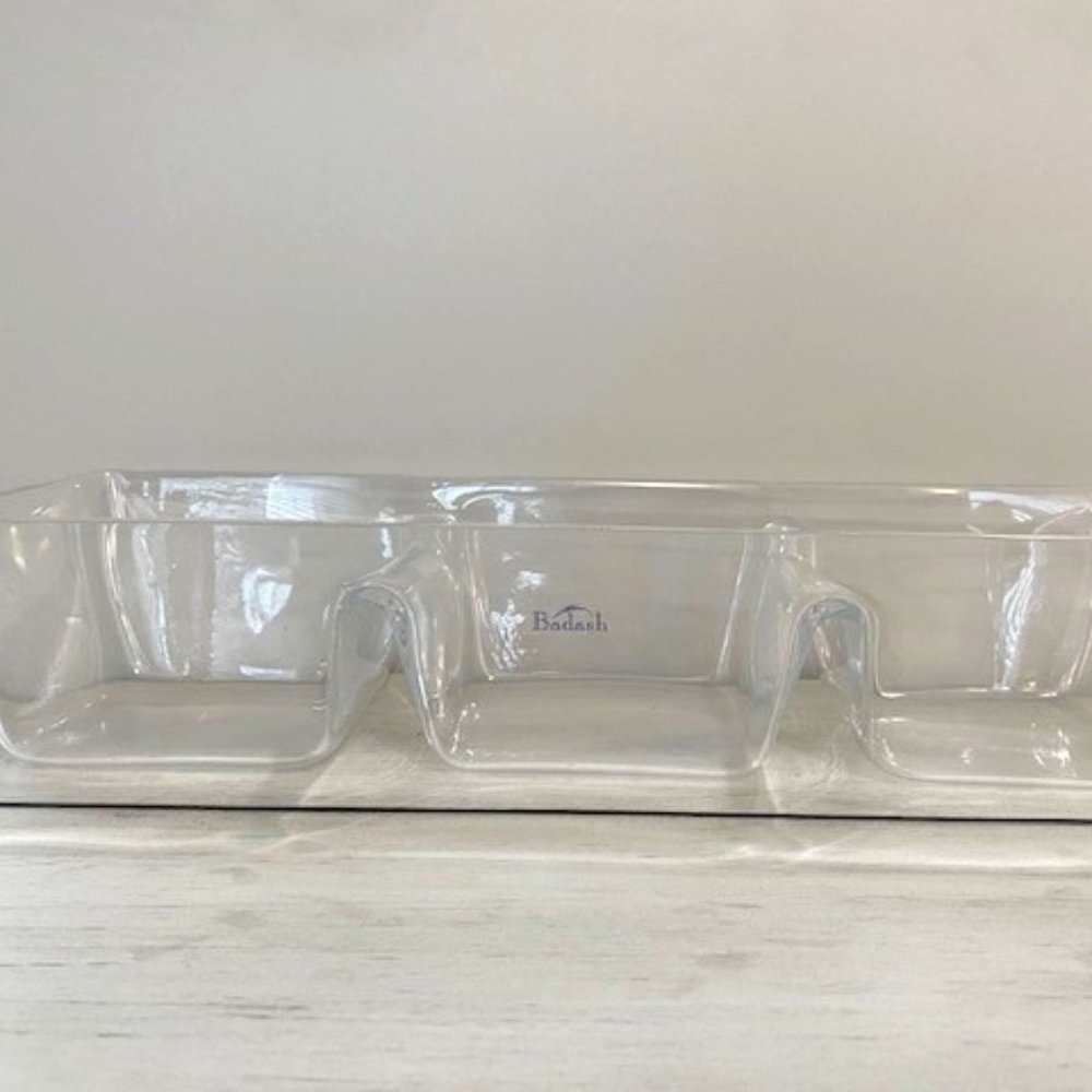 Badash	European Mouth-Blown Lead-Free Crystal Three-Section Serving Dish